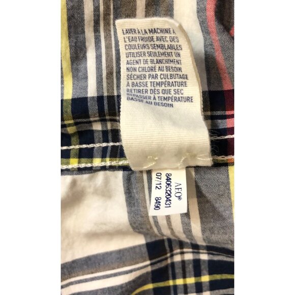 American Eagle Athletic Fit Multicolor Plaid Button Down Shirt Mens Size Medium - Picture 11 of 11